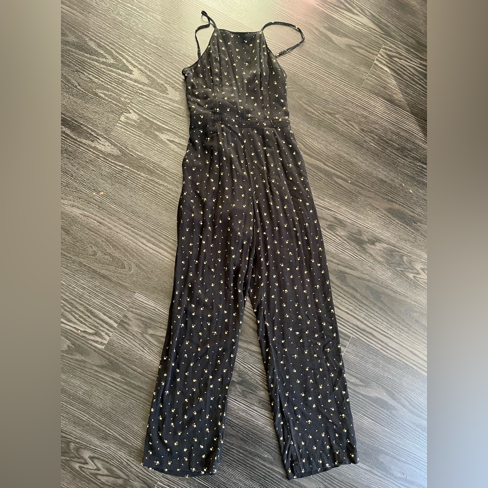 Abercrombie & Fitch Black Jumpsuit with flowers